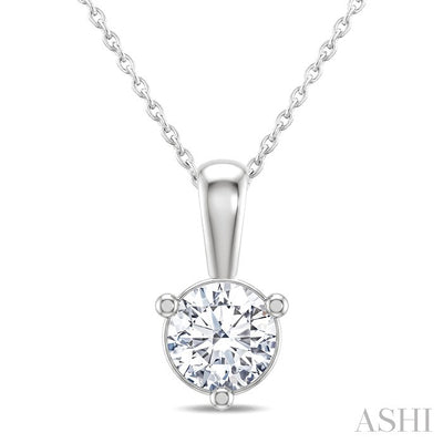 Round Shape Martini Diamond Solitaire Pendant