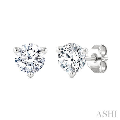 Round Shape Martini Diamond Stud Earrings