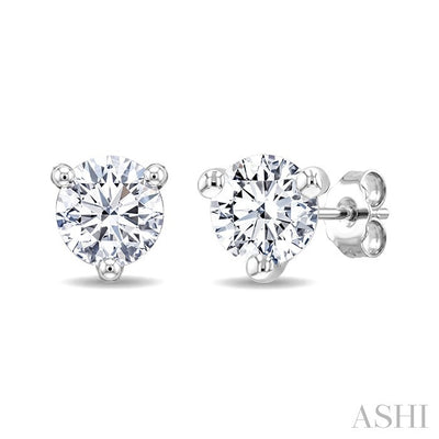 Round Shape Martini Diamond Stud Earrings