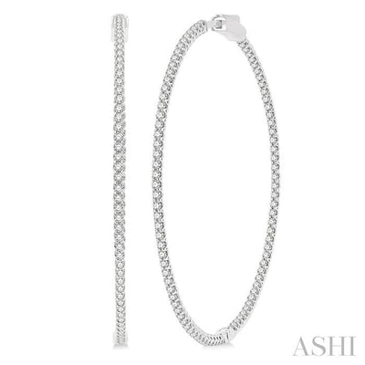 Inside-Out Diamond Round Hoop Earrings