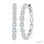 Oval Shape Diamond Fashion Hoop Earrings