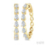Pear Shape North-South Diamond Fashion Hoop Earrings