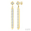 Vertical Bar Baguette Diamond Fashion Long Earrings