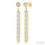 Vertical Bar Baguette Diamond Fashion Long Earrings