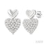 Pave-Set Heart Shape Diamond Fashion Earrings