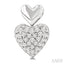 Pave-Set Heart Shape Diamond Fashion Earrings