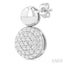 Pave-Set Round Shape Diamond Fashion Earrings