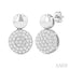 Pave-Set Round Shape Diamond Fashion Earrings