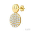 Pave-Set Oval Shape Diamond Fashion Earrings