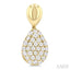 Pave-Set Pear Shape Diamond Fashion Earrings