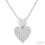 Pave-Set Heart Shape Diamond Fashion Pendant