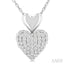 Pave-Set Heart Shape Diamond Fashion Pendant