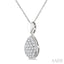 Pave-Set Pear Shape Diamond Fashion Pendant