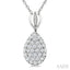 Pave-Set Pear Shape Diamond Fashion Pendant