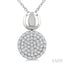 Pave-Set Round Shape Diamond Fashion Pendant