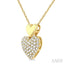 Pave-Set Heart Shape Diamond Fashion Pendant