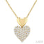 Pave-Set Heart Shape Diamond Fashion Pendant
