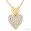 Pave-Set Heart Shape Diamond Fashion Pendant