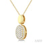 Pave-Set Oval Shape Pave Diamond Fashion Pendant