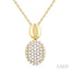 Pave-Set Oval Shape Pave Diamond Fashion Pendant