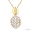 Pave-Set Oval Shape Pave Diamond Fashion Pendant