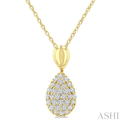 Pave-Set Pear Shape Diamond Fashion Pendant