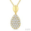 Pave-Set Pear Shape Diamond Fashion Pendant