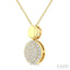 Pave-Set Round Shape Diamond Fashion Pendant
