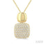 Pave-Set Cushion Shape Diamond Fashion Pendant