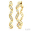 Wave Diamond Fashion Hoop Earrings