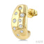 Mosaic Diamond Dome Half Hoop Earrings