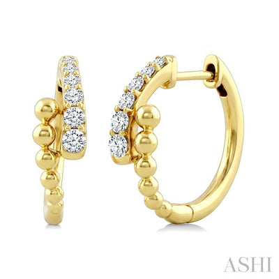 Bead Diamond Fashion Hoop Earrings