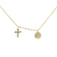 Diamond Cross & Disc Necklace