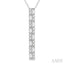 Double Row Vertical Bar Baguette Diamond Pendant