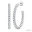 Pave Set Inside-Out Diamond Half Hoop Earrings