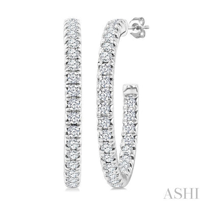 Pave Set Inside-Out Diamond Half Hoop Earrings