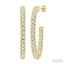 Pave Set Inside-Out Diamond Half Hoop Earrings
