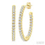 Pave Set Inside-Out Diamond Half Hoop Earrings