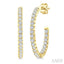 Pave Set Inside-Out Diamond Half Hoop Earrings