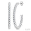 Pave Set Inside-Out Diamond Half Hoop Earrings