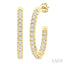 Pave Set Inside-Out Diamond Half Hoop Earrings