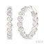 Round Shape Bezel Set Diamond Fashion Hoop Earrings