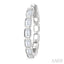Emerald Shape Bezel Set Diamond Fashion Hoop Earrings
