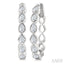Pear Shape Bezel Set Diamond Fashion Hoop Earrings