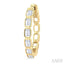Emerald Shape Bezel Set Diamond Fashion Hoop Earrings