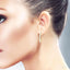 Emerald Shape Bezel Set Diamond Fashion Hoop Earrings
