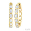 Emerald Shape Bezel Set Diamond Fashion Hoop Earrings