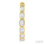 Emerald Shape Bezel Set Diamond Fashion Hoop Earrings