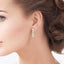 Oval Shape Bezel Set Diamond Fashion Hoop Earrings