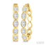 Oval Shape Bezel Set Diamond Fashion Hoop Earrings